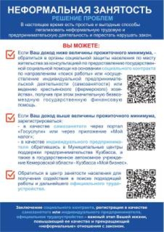 Министерство труда и занятости населения Кузбасса «Неформальная занятость»